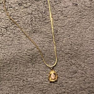 dainty gold and opal necklace